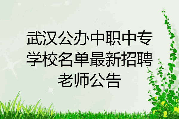 武汉公办中职中专学校名单最新招聘老师公告