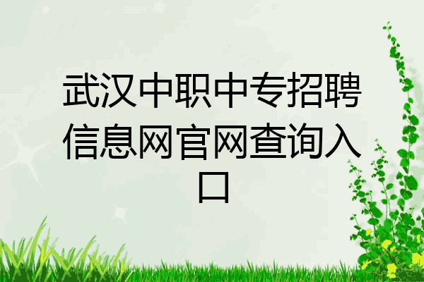武汉中职中专招聘信息网官网查询入口