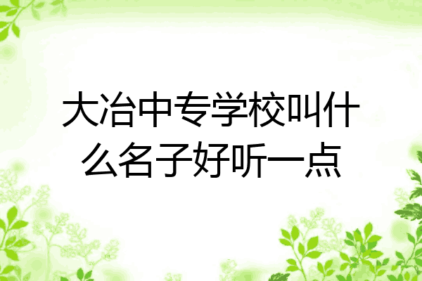 大冶中专学校叫什么名子好听一点