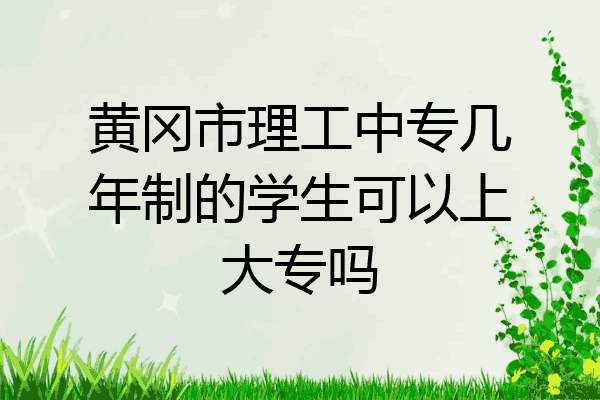 黄冈市理工中专几年制的学生可以上大专吗