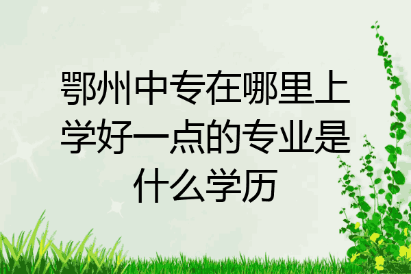 鄂州中专在哪里上学好一点的专业是什么学历