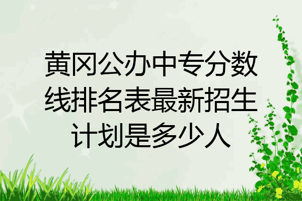 黄冈公办中专分数线排名表最新招生计划是多少人