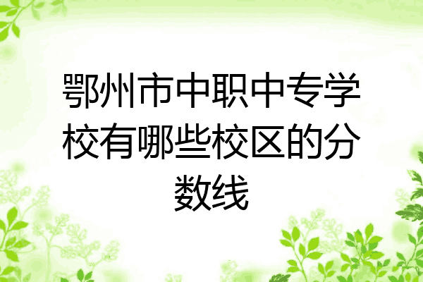鄂州市中职中专学校有哪些校区的分数线