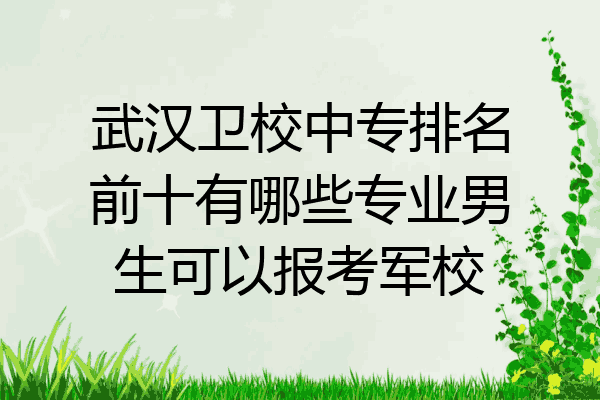 武汉卫校中专排名前十有哪些专业男生可以报考军校