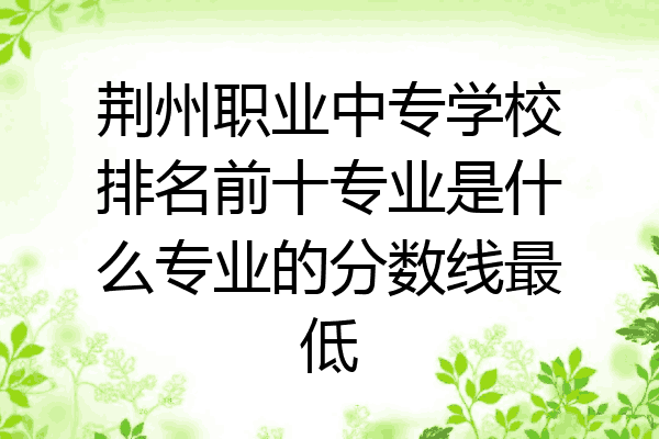 荆州职业中专学校排名前十专业是什么专业的分数线最低