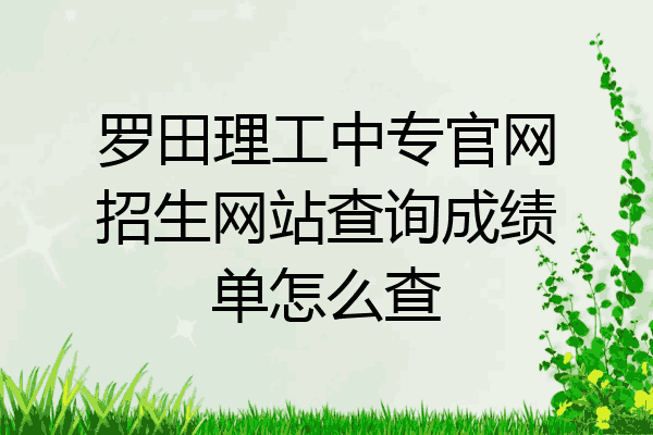 罗田理工中专官网招生网站查询成绩单怎么查