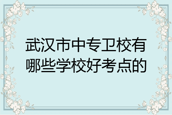 武汉市中专卫校有哪些学校好考点的