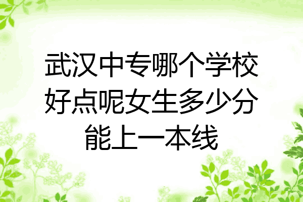 武汉中专哪个学校好点呢女生多少分能上一本线