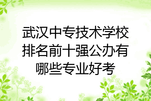 武汉中专技术学校排名前十强公办有哪些专业好考