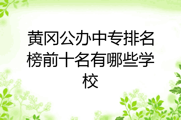 黄冈公办中专排名榜前十名有哪些学校