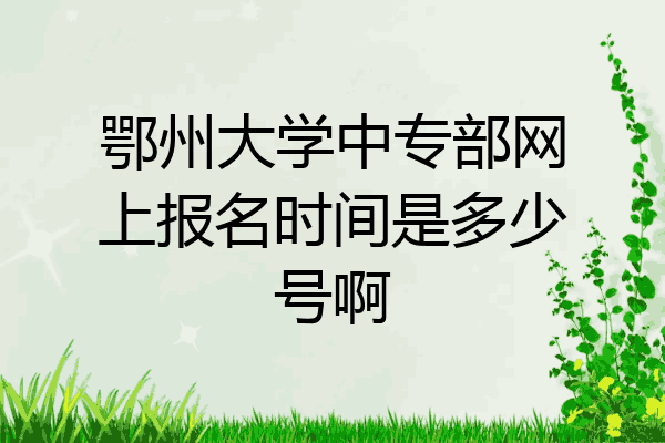 鄂州大学中专部网上报名时间是多少号啊