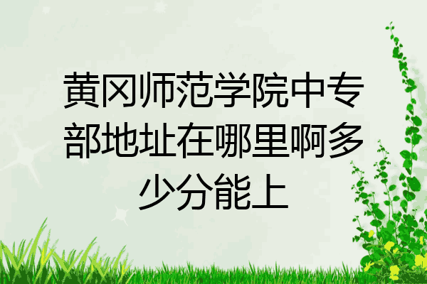 黄冈师范学院中专部地址在哪里啊多少分能上