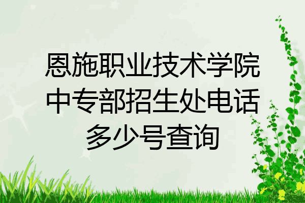 恩施职业技术学院中专部招生处电话多少号查询