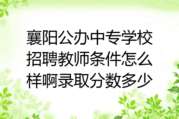 襄阳公办中专学校招聘教师条件怎么样啊录取分数多少
