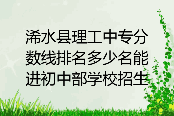浠水县理工中专分数线排名多少名能进初中部学校招生