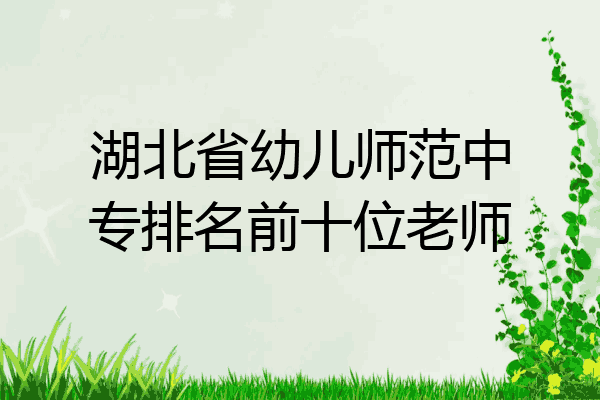 湖北省幼儿师范中专排名前十位老师