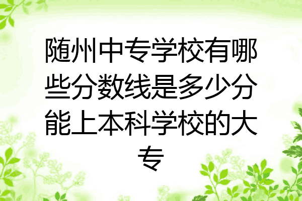 随州中专学校有哪些分数线是多少分能上本科学校的大专