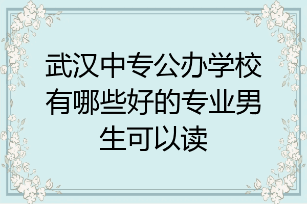 武汉中专公办学校有哪些好的专业男生可以读