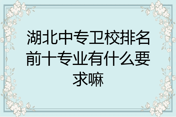 湖北中专卫校排名前十专业有什么要求嘛