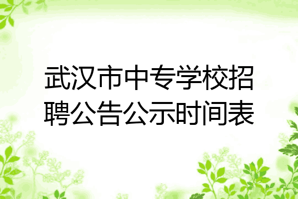 武汉市中专学校招聘公告公示时间表