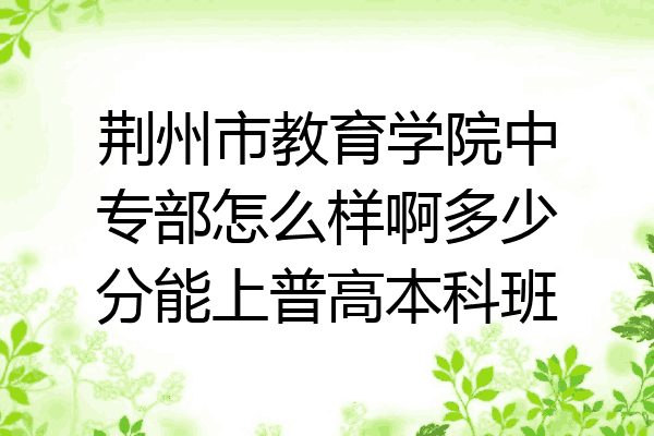 荆州市教育学院中专部怎么样啊多少分能上普高本科班