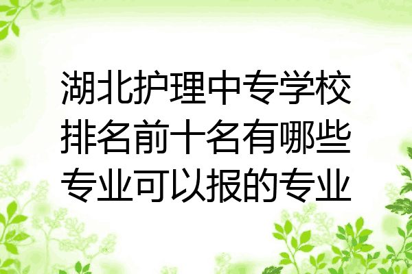 湖北护理中专学校排名前十名有哪些专业可以报的专业