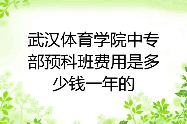 武汉体育学院中专部预科班费用是多少钱一年的