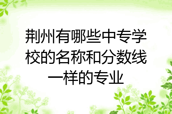 荆州有哪些中专学校的名称和分数线一样的专业