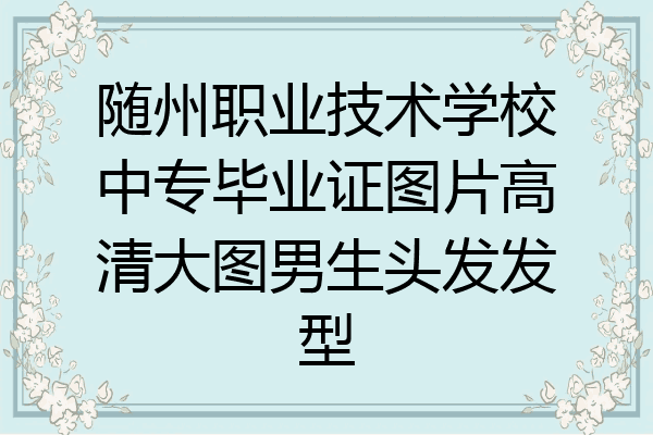 随州职业技术学校中专毕业证图片高清大图男生头发发型