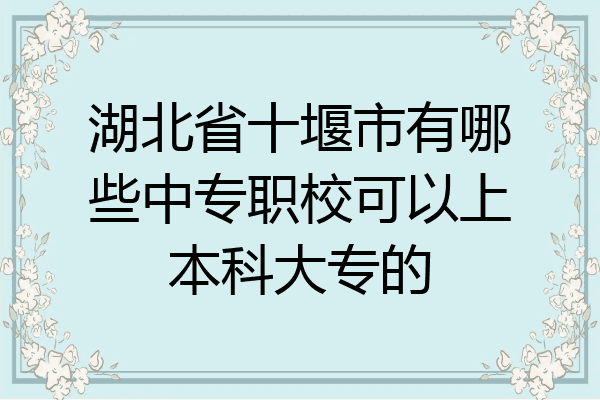 湖北省十堰市有哪些中专职校可以上本科大专的
