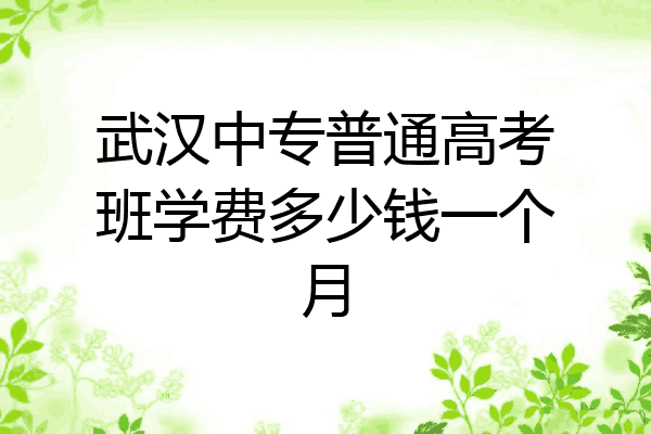 武汉中专普通高考班学费多少钱一个月