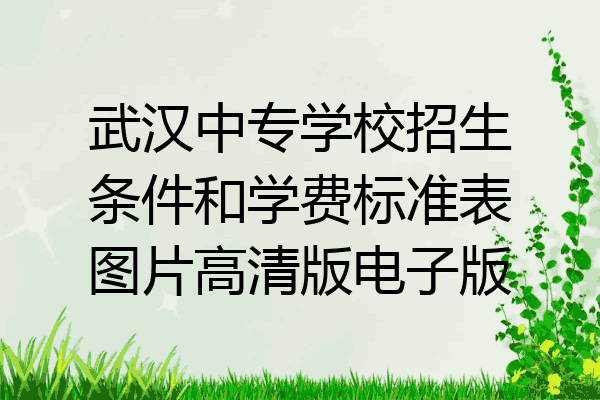 武汉中专学校招生条件和学费标准表图片高清版电子版