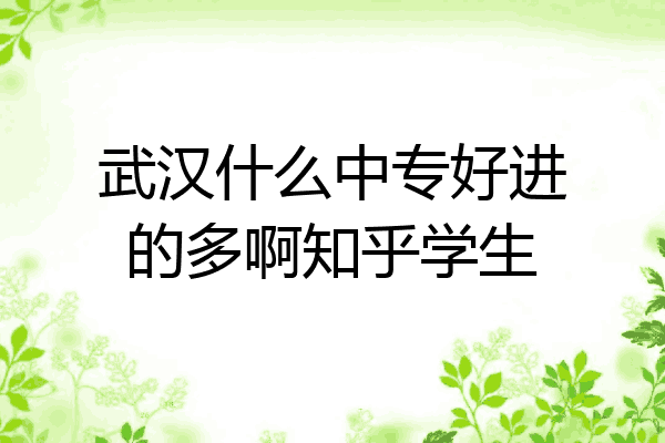 武汉什么中专好进的多啊知乎学生