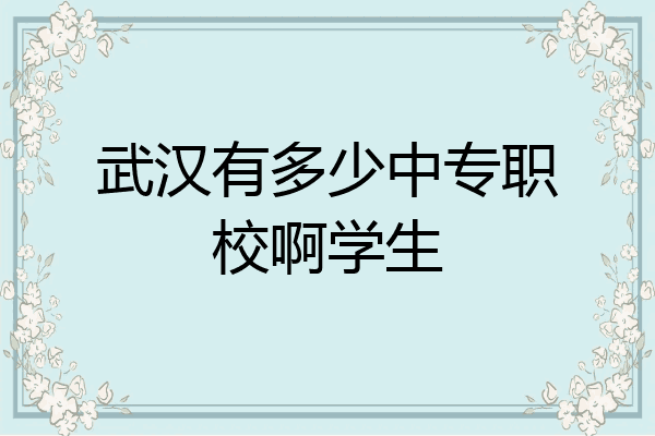 武汉有多少中专职校啊学生