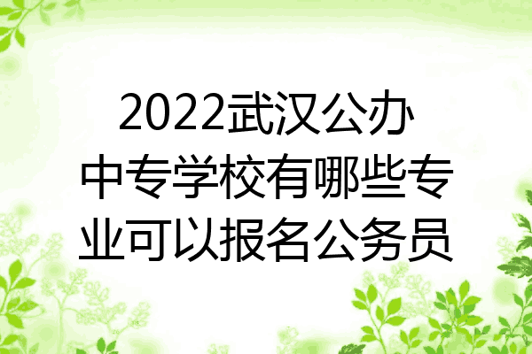 2022武汉公办中专学校有哪些专业可以报名公务员