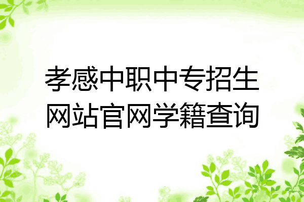 孝感中职中专招生网站官网学籍查询