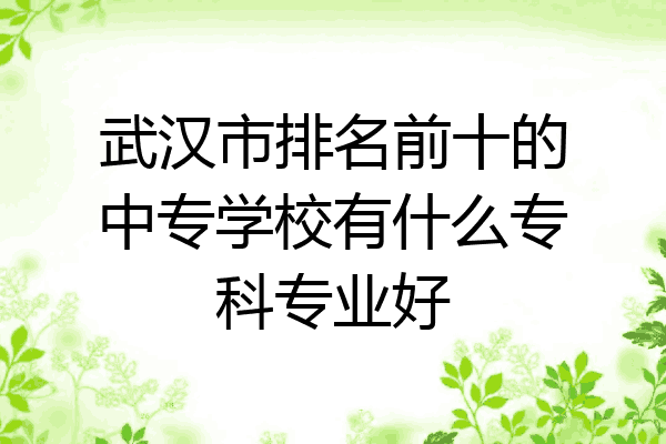 武汉市排名前十的中专学校有什么专科专业好