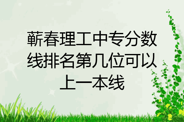 蕲春理工中专分数线排名第几位可以上一本线