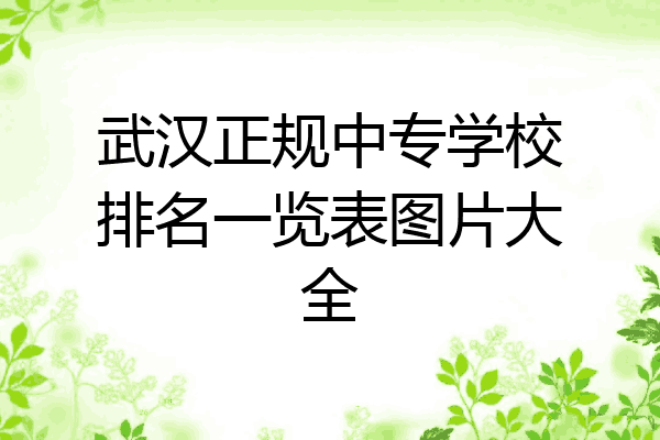 武汉正规中专学校排名一览表图片大全