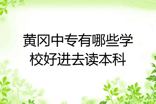黄冈中专有哪些学校好进去读本科