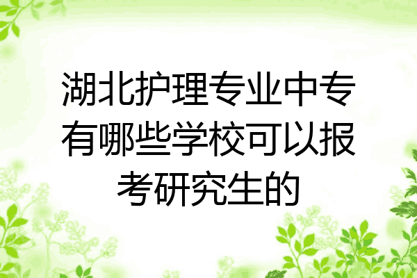 湖北护理专业中专有哪些学校可以报考研究生的