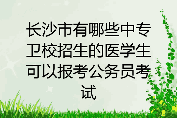 长沙市有哪些中专卫校招生的医学生可以报考公务员考试