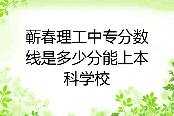 蕲春理工中专分数线是多少分能上本科学校