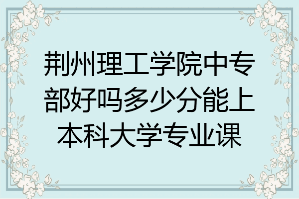 荆州理工学院中专部好吗多少分能上本科大学专业课
