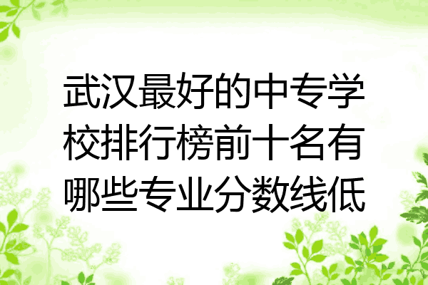 武汉最好的中专学校排行榜前十名有哪些专业分数线低