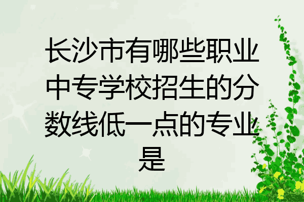 长沙市有哪些职业中专学校招生的分数线低一点的专业是