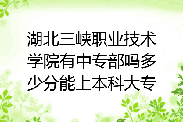 湖北三峡职业技术学院有中专部吗多少分能上本科大专
