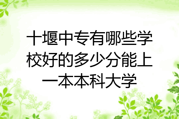 十堰中专有哪些学校好的多少分能上一本本科大学