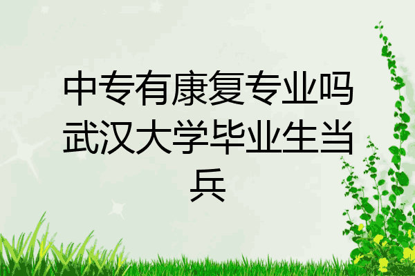 中专有康复专业吗武汉大学毕业生当兵