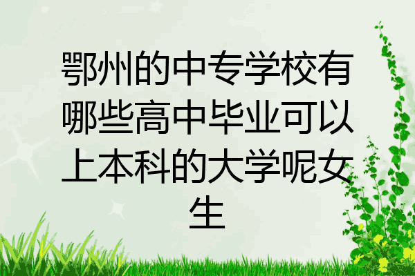 鄂州的中专学校有哪些高中毕业可以上本科的大学呢女生